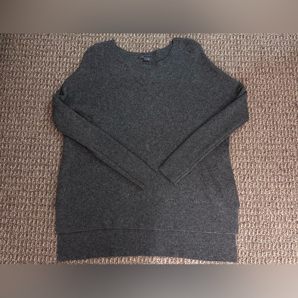 Vince Charcoal High-Low Tunic Sweater